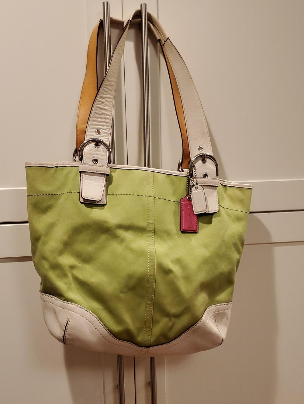 Vintage Coach Lime Green Soho Slim Hobo Tote 2005